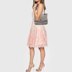 Pre Owned Lanvin Grey Suede Medium Happy Classic Shoulder Bag