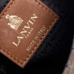 Pre Owned Lanvin Grey Suede Medium Happy Classic Shoulder Bag