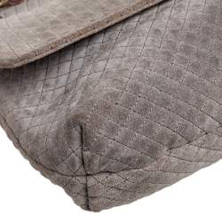 Pre Owned Lanvin Grey Suede Medium Happy Classic Shoulder Bag