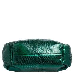 Lanvin Metallic Green Python Clutch