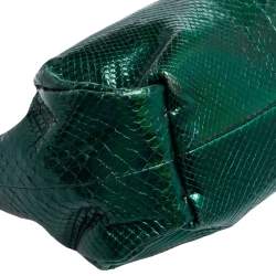 Lanvin Metallic Green Python Clutch