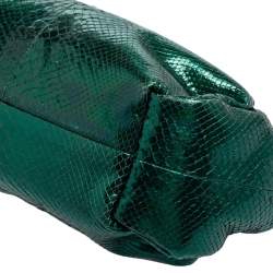 Lanvin Metallic Green Python Clutch