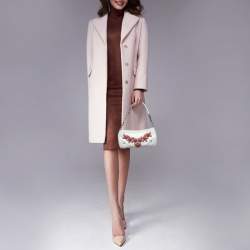 Pre Owned Lanvin Cream/Brown Raffia and Leather Baguette Bag