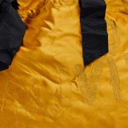 Pre Owned Lanvin Mustard Satin Embroidered Tote