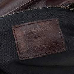 Lanvin Dark Brown Leather Flap Shoulder Bag