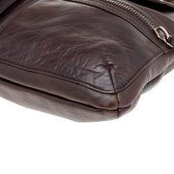 Lanvin Dark Brown Leather Flap Shoulder Bag