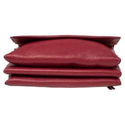 Pre Owned Lanvin Burgundy Leather Sugar Tassel Flap Shoulder Bag