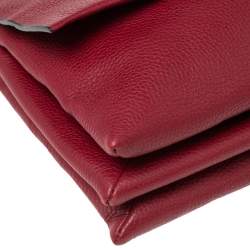 Pre Owned Lanvin Burgundy Leather Sugar Tassel Flap Shoulder Bag