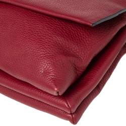 Pre Owned Lanvin Burgundy Leather Sugar Tassel Flap Shoulder Bag