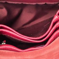 Pre Owned Lanvin Burgundy Leather Sugar Tassel Flap Shoulder Bag