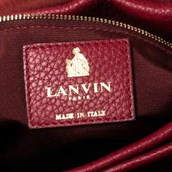 Pre Owned Lanvin Burgundy Leather Sugar Tassel Flap Shoulder Bag
