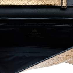 Lanvin Gold Python Effect Leather Wristlet Clutch