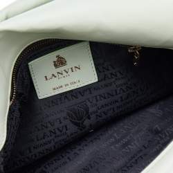 Pre Owned Lanvin Mint Green Leather Happy Flap Shoulder Bag