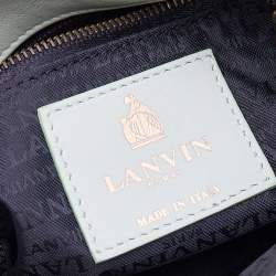 Pre Owned Lanvin Mint Green Leather Happy Flap Shoulder Bag