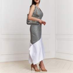 Pre Owned Lanvin Metallic Grey Quilted Leather Happy Shoulder Bag