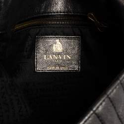 Pre Owned Lanvin Metallic Grey Quilted Leather Happy Shoulder Bag