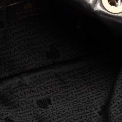 Pre Owned Lanvin Metallic Grey Quilted Leather Happy Shoulder Bag