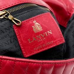 Pre Owned Lanvin Red Quilted Leather Happy Shoulder Bag