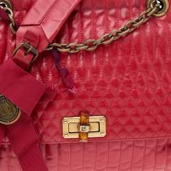 Pre Owned Lanvin Red Quilted Leather Happy Shoulder Bag