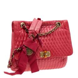 Pre Owned Lanvin Red Quilted Leather Happy Shoulder Bag