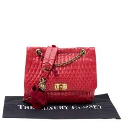 Pre Owned Lanvin Red Quilted Leather Happy Shoulder Bag