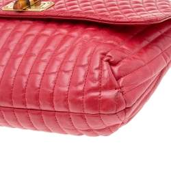 Pre Owned Lanvin Red Quilted Leather Happy Shoulder Bag