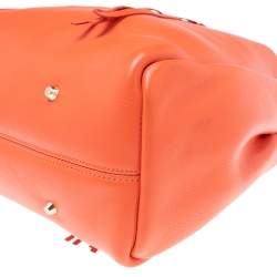 Pre Owned Lanvin Orange Leather Tassel Handle Tote