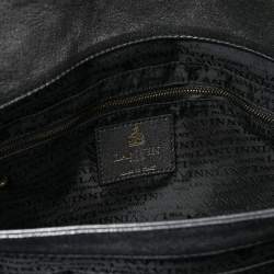 Pre Owned Lanvin Metallic Grey Quilted Leather Happy Shoulder Bag