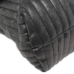 Pre Owned Lanvin Metallic Grey Quilted Leather Happy Shoulder Bag