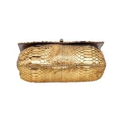 Pre Owned Lanvin Metallic Gold Python Happy Shoulder Bag