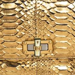 Pre Owned Lanvin Gold Python Happy Pop Crossbody Bag
