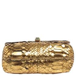 Pre Owned Lanvin Gold Python Happy Pop Crossbody Bag