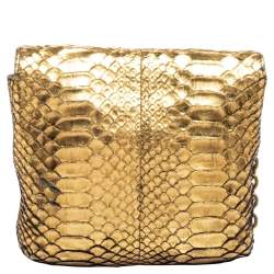 Pre Owned Lanvin Gold Python Happy Pop Crossbody Bag