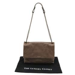 Pre Owned Lanvin Light Brown Leather Sugar Flap Shoulder Bag