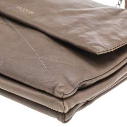 Pre Owned Lanvin Light Brown Leather Sugar Flap Shoulder Bag