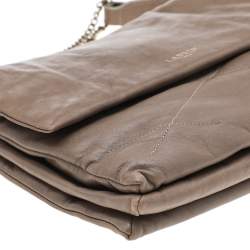 Pre Owned Lanvin Light Brown Leather Sugar Flap Shoulder Bag