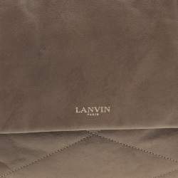 Pre Owned Lanvin Light Brown Leather Sugar Flap Shoulder Bag