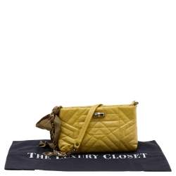 Lanvin Yellow Quilted Leather Happy Pocket Crossbody Bag