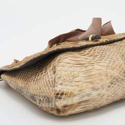 Lanvin Beige Python Leather Happy Shoulder Bag