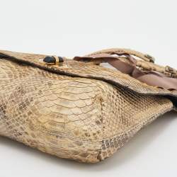 Lanvin Beige Python Leather Happy Shoulder Bag