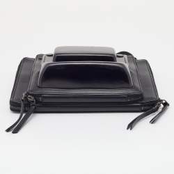 Lanvin Black Leather Document and Accessories Case Crossbody Bag