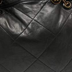 Lanvin Black Quilted Leather Amalia Cabas Tote