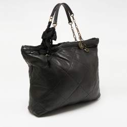 Lanvin Black Quilted Leather Amalia Cabas Tote