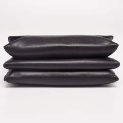 Pre Owned Lanvin Black Leather Flap Shoulder Bag