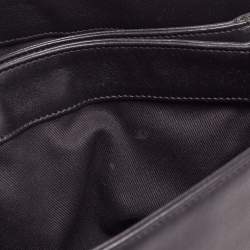 Pre Owned Lanvin Black Leather Flap Shoulder Bag