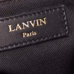 Pre Owned Lanvin Black Leather Flap Shoulder Bag