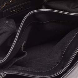 Pre Owned Lanvin Black Leather Flap Shoulder Bag