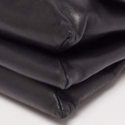 Pre Owned Lanvin Black Leather Flap Shoulder Bag