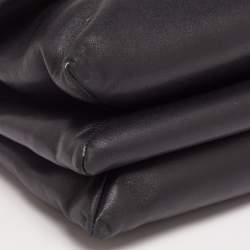 Pre Owned Lanvin Black Leather Flap Shoulder Bag