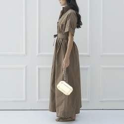 Pre Owned Lanvin Cream Plastic Studded Clutch